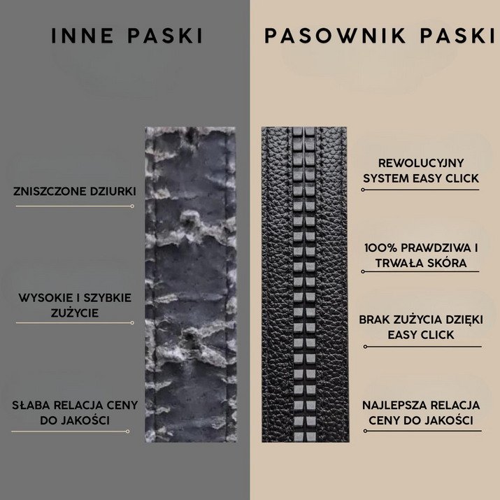 IKONICZNY Belt – Skórzany pasek damski z zapięciem Easy-Click